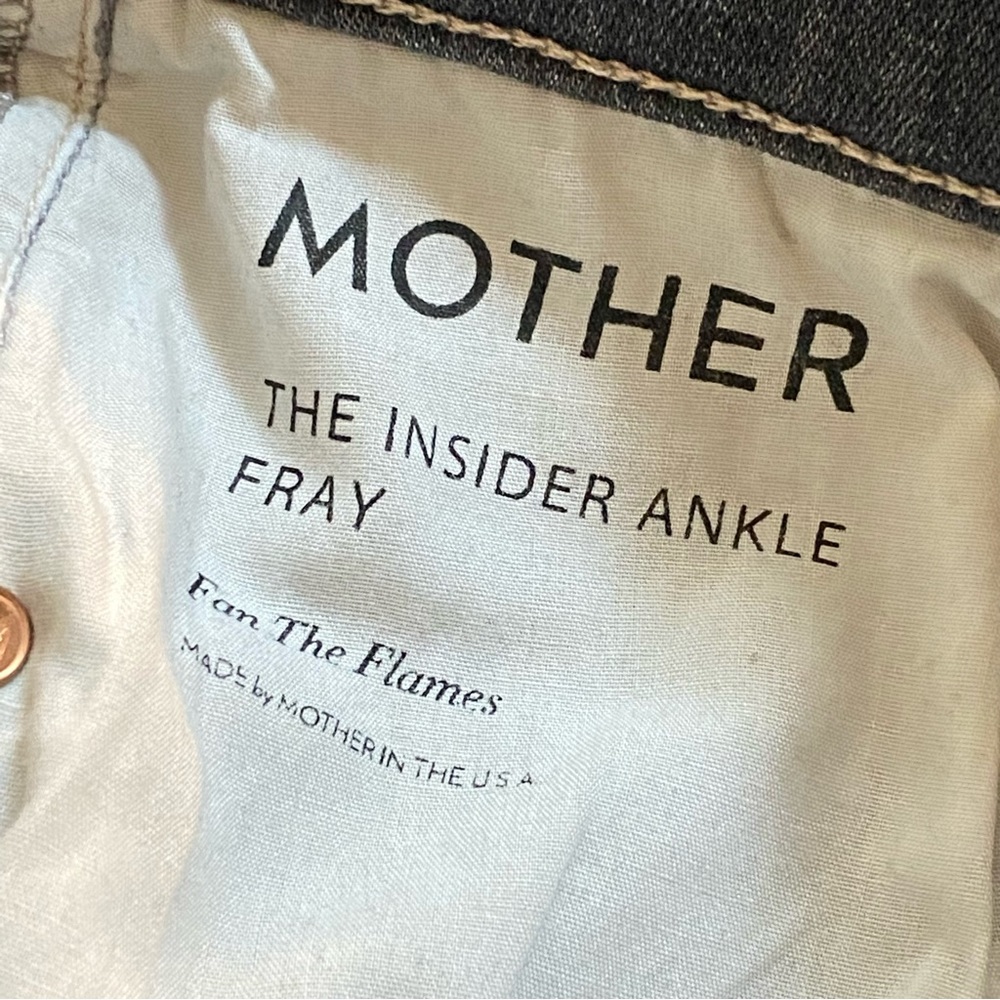 Mother gray black fan the flames insider ankle frey high waisted flare crop jean - Picture 12 of 16